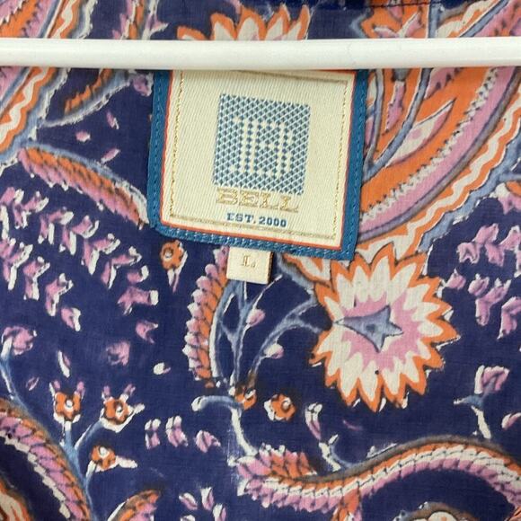 Bell by Alicia Bell Paisley Button Down Maxi Dress with Tassels Size Large Navy - Picture 4 of 10